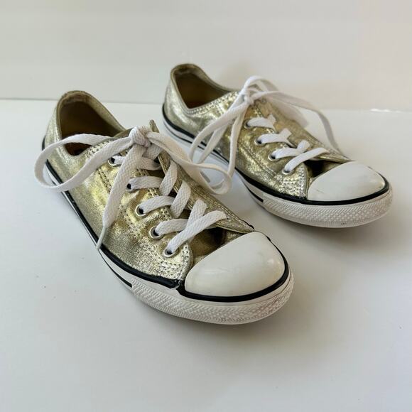 Converse Chuck Taylor All Star Low Top Sneakers in Metallic Gold - Picture 3 of 14